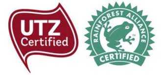 logos of UTZ and Rainforest Alliance