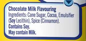 Nesquik ingredients: cane sugar, cocoa, emulsifier, spice