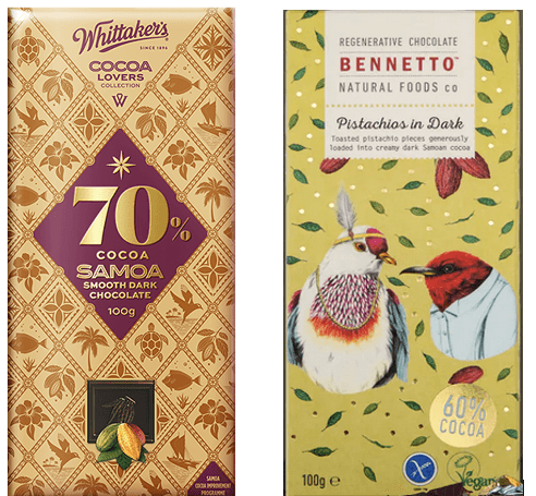 block of Whittakers single origin Samoan chocolate