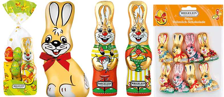various Riegelein foil-coated bunnies
