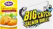 Birds Eye salmon cakes and Big Catch salmon burley logo