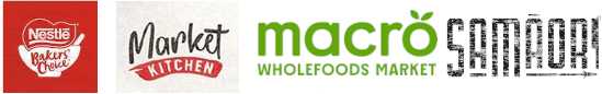 Nestle Baker's Choice, Market Kitchen, Woolworths macro and Samāori logos logos