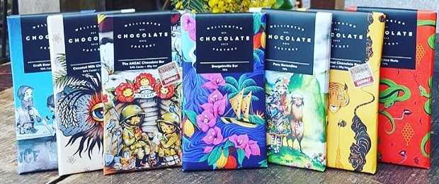 a selection of Wellington Chocolate Factory chocolate blocks