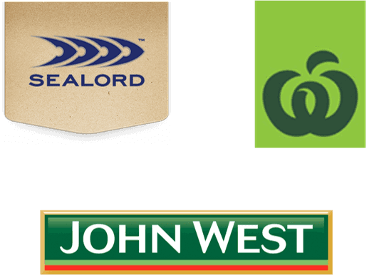 Logos for Sealord, Countdown Select, and John West