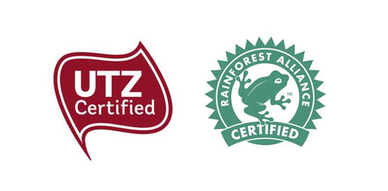 old UTZ and Rainforest Alliance logos
