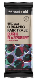 Trade Aid 100g Dark Raspberry chocolate bar