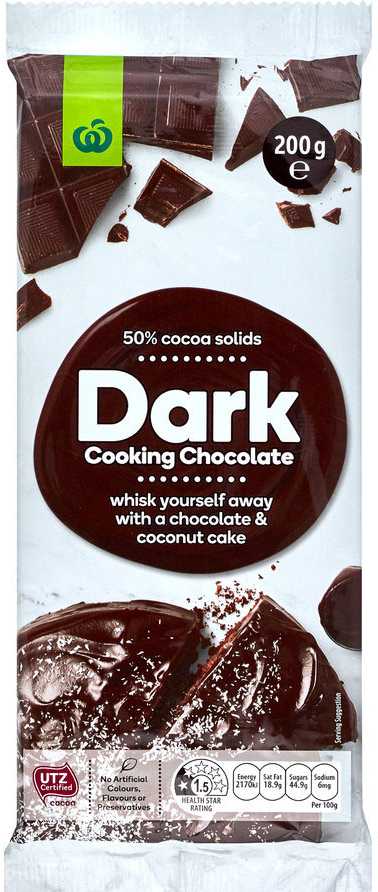 200g block Countdown dark cooking chocolate