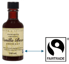 taylor and colledge vanilla bean extract with fairtrade logo